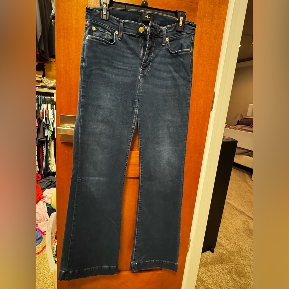 7 For All Mankind Dark Blue Flare Jeans